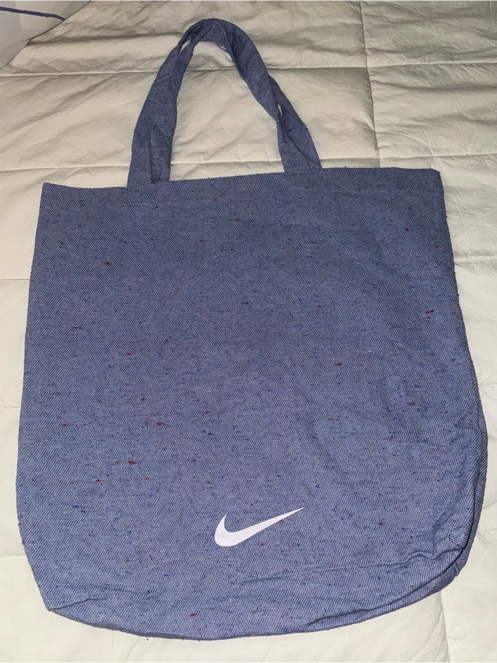 Nike Heathered Blue Canvas Tote with White Swoosh